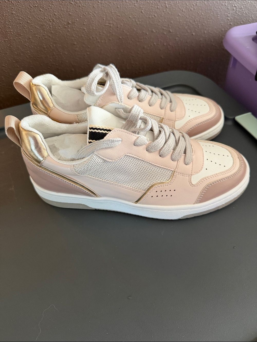 ShuShop Blush Pink and Metallic Rose Gold Women's Sneakers NWOT